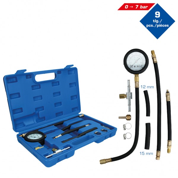 Brilliant Tools BT581250 Súprava testerov tlaku vstrekovacích čerpadiel paliva, 9-dielna